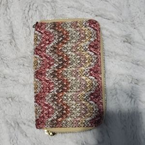 Womens tan wallet tribal print